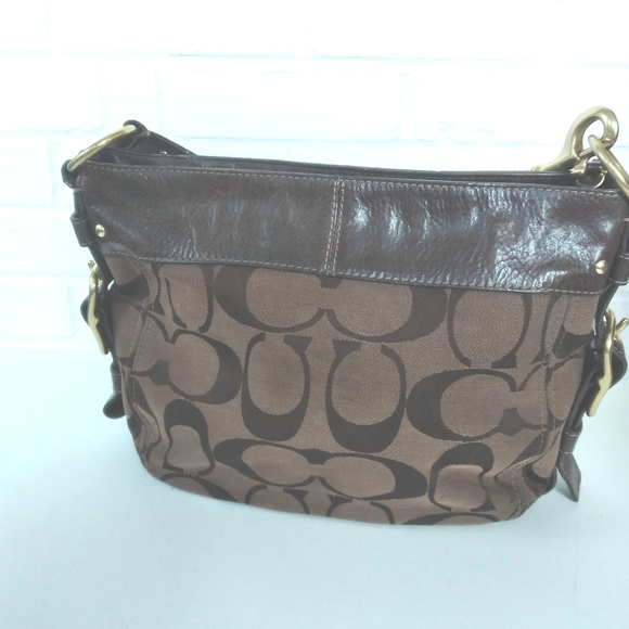 Coach satchel canvas and brown leather - Picture 3 of 10